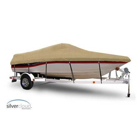 Eevelle Silvercloud Boat Cover V HULL RUNABOUT Low or No Bow Rails Inboard 33' 6in. L 102in. W Khaki SCVR33102-KHA